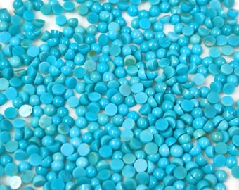 Natural Turquoise 2 mm Round Gemstone Cabochon - Sleeping Beauty Turquoise - For Jewelry Making - Calibrated Size- Top Grade Turquoise