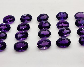 Natural Top Grade Amethyst 10X14 mm Oval Cut Gemstone - For Jewelry Making - February Birthstone - Calibrated Size- Loose Purple Amethyst