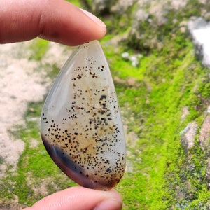 Cabochon in pietra preziosa di agata Montana naturale scenica - Ideale per la creazione di gioielli - Smalto a mano - Cabochon unici nel loro genere - Agata Montana di prima qualità