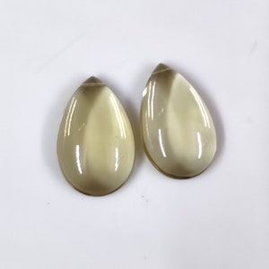 Quarzo limone 14 x 22 mm Cabochon a pera Pietra preziosa, forato lateralmente Giallo brillante per la creazione di gioielli
