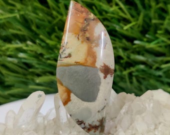 Cabochão de Jaspe Rocky Butte | Tons Terrosos Cênicos, 42 Quilates (47 x 19 mm)