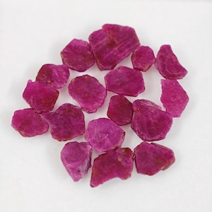 Lote de rodajas de rubí africano natural en bruto, pulidas y planas, 54,20 quilates.