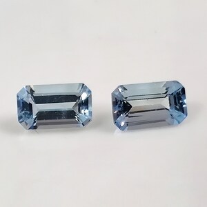 Natural Aquamarine Gemstone: AAA Baguette Cut, 0.60 Ct (2 Pcs)