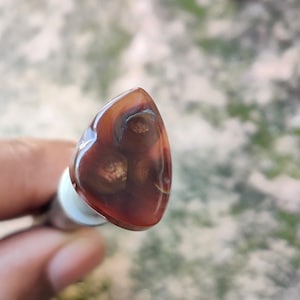 Cabochon di pietra preziosa preformata di agata di fuoco messicana naturale di prima qualità - Ideale per la creazione di gioielli - 12,45 carati - Dimensioni 18x 12 mm - Forma a pera