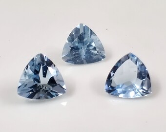Natural Aquamarine Trillion Cut 5mm, 1.10Ct Untreated Brazilian Loose Gemstone for Jewelry Making
