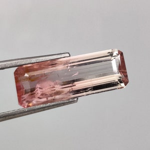 Bio Pink Tourmaline Gemstone: Natural Baguette Cut, Madagascar Origin