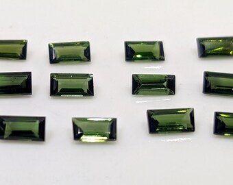 Natural Green Tourmaline Baguette Cut 2.5x5mm, Loose Gemstone for Jewelry Making