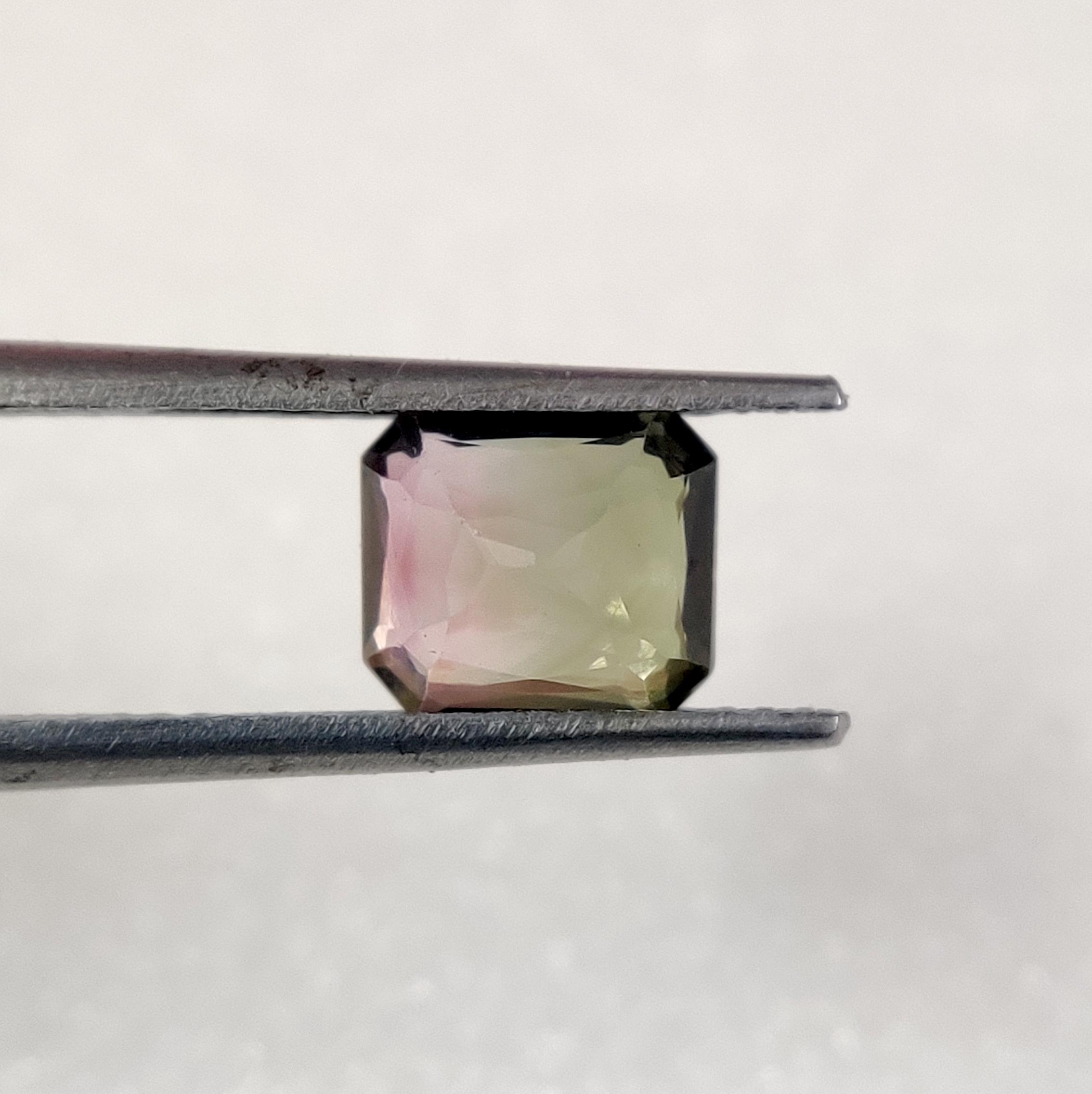 Tourmaline Bicolore 1,65 Ct - Coupe Baguette - Vert/rouge - Qualité AAA - Naturelle - Mozambique
