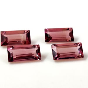 AAA Pink Tourmaline Gemstone: 3.75 Carat Baguette Cut, Madagascar Origin