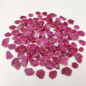 Natural African Ruby Rough Slices – Raw & Polished Flat Gem, July Birthstone for Jewelry Making