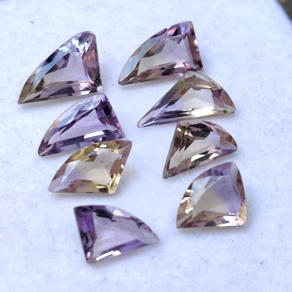 Natural Ametrine Gemstone - Fancy Shape Cut Gemstone - Excellent Cut - Ideal for Jewelry Making - Bolivianite Ametrine - 15 Cts - 8 Pcs Lot