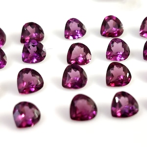 Natural Raspberry Red Rhodolite Garnet 4 mm Heart Cut Gemstone - For Jewelry Making - Calibrated Size - Love Gemstone -Loose Garnet Gemstone