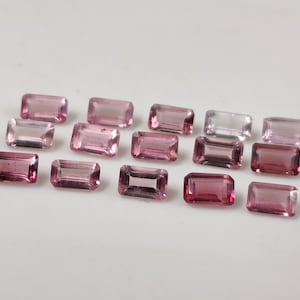 Natural Pink Tourmaline Gemstone: Octagon Cut, 3x5 mm, October Birthstone