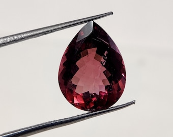 Natural Rubellite Pink Tourmaline - 10x13 mm Pear Cut, 4.50 Carats - Jewelry Making Gemstone