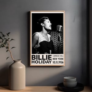 Billie Holiday Vintage Printable File - Carnegie Hall Retro Poster to print