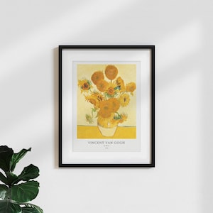 Póster con impresión artística clásica/vintage «Vincent van Gogh - Girasoles en un jarrón» - Impresión premium de alta calidad por una buena causa