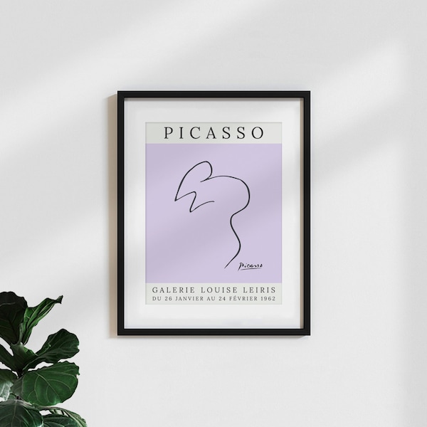 Affiche classique / impression d'art vintage « Souris Picasso – violet »