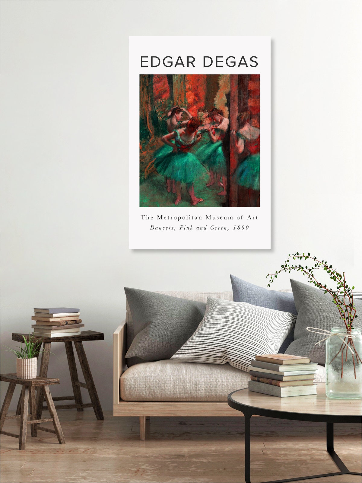 Affiche murale - A - Ballerines roses - Toile de coton - 13x18cm