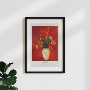 Póster clásico/vintage art print «Cartel de exposición Odilon Redon - ramo de flores en jarrón chino»
