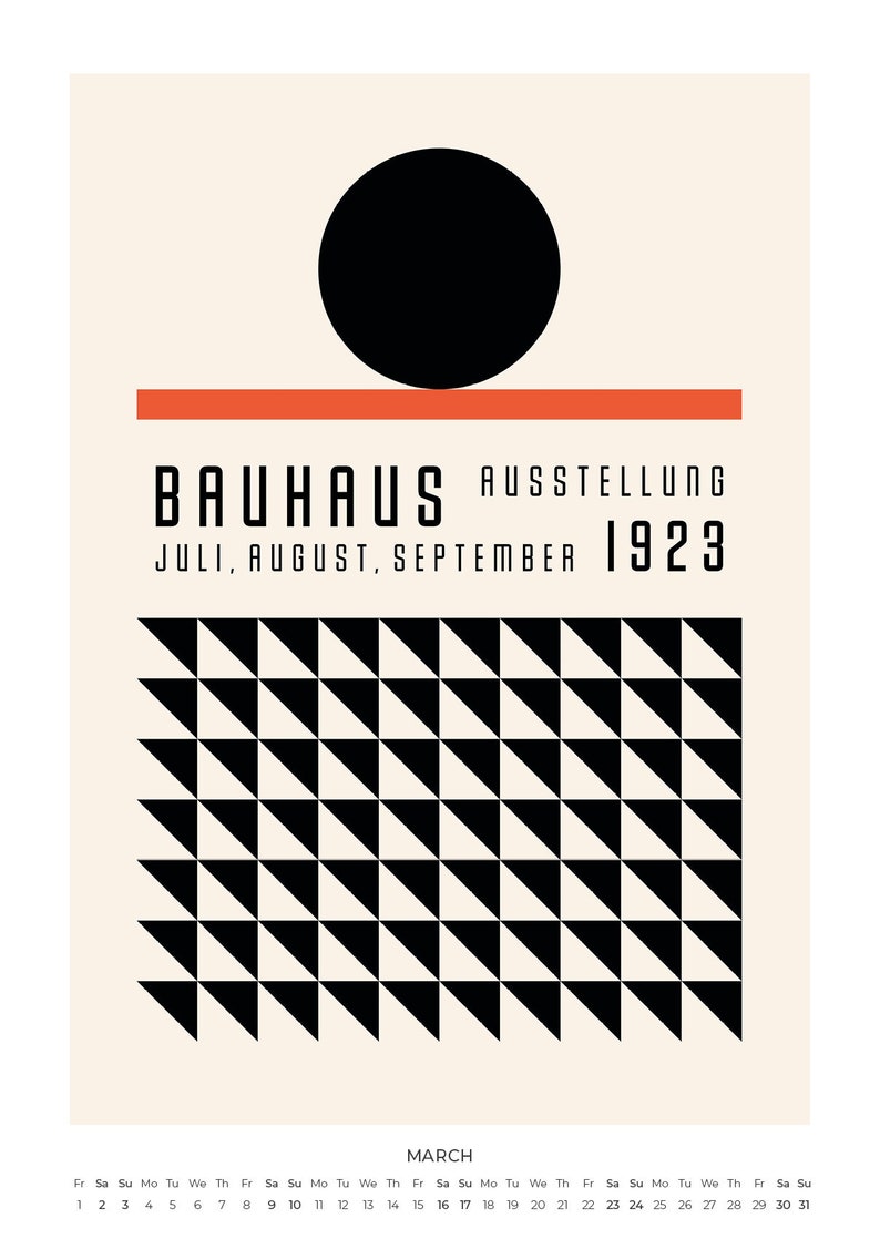 Bauhaus Art Calendar / Wall Calendar 2025 With Bauhaus Design Etsy