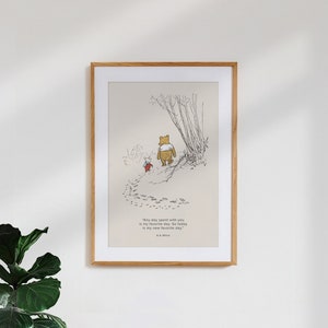 Children's Room Poster / Vintage Poster / 'Winnie The Pooh: My New Favorite Day'