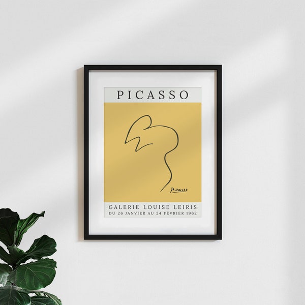 Affiche classique / impression d'art vintage « Souris Picasso – jaune »