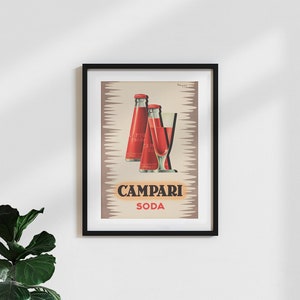 Poster vintage 'Campari Soda'/poster pubblicitario retrò originale come stampa artistica di alta qualità
