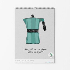Creatieve keukenkalender voor aan de muur 2027 | Keukenkalender met coole ontwerpen en grappige teksten | Cadeau voor kookliefhebbers en foodies
