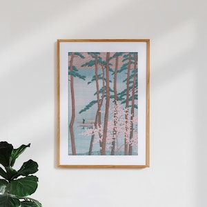 Plakat „wiosna autorstwa hasui kawase” / wysokiej jakości grafika premium w stylu vintage, idealna do wnętrz w stylu Japandi