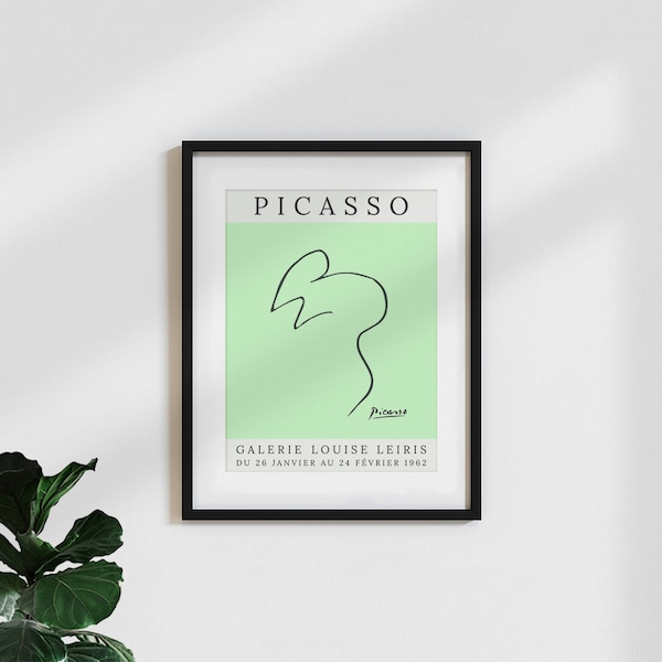 Poster klassiker / vintage kunstdruck ‘picasso maus – grün’