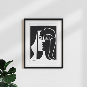 Vintage art poster &#39;Picasso - portrait in black and white&#39;