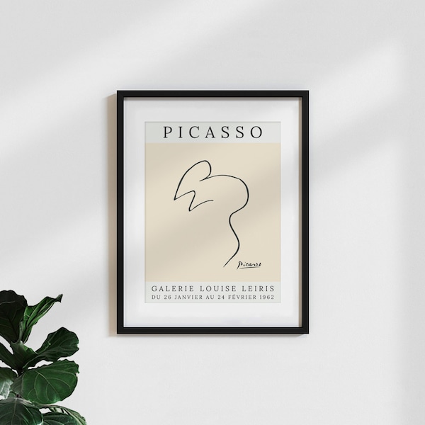 Affiche classique / impression d'art vintage « Souris Picasso – beige »