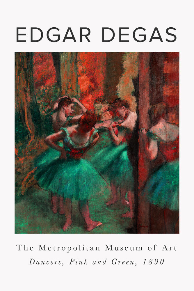 Affiche Murale Degas Ballerine Rose/vert – Reproduction Art Vintage – Fabriqué USA