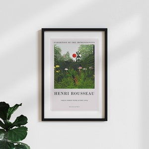 Poster classic / vintage art print ‘Henri Rousseau: Jungle with Sunset - exhibition poster’