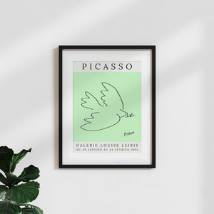 Poster classic / vintage art print ‘Picasso dove – green’