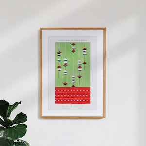 Póster 'impresión furuya korin rojo-verde de shima-shima' / impresión de arte premium vintage perfecta para el estilo interior japonés