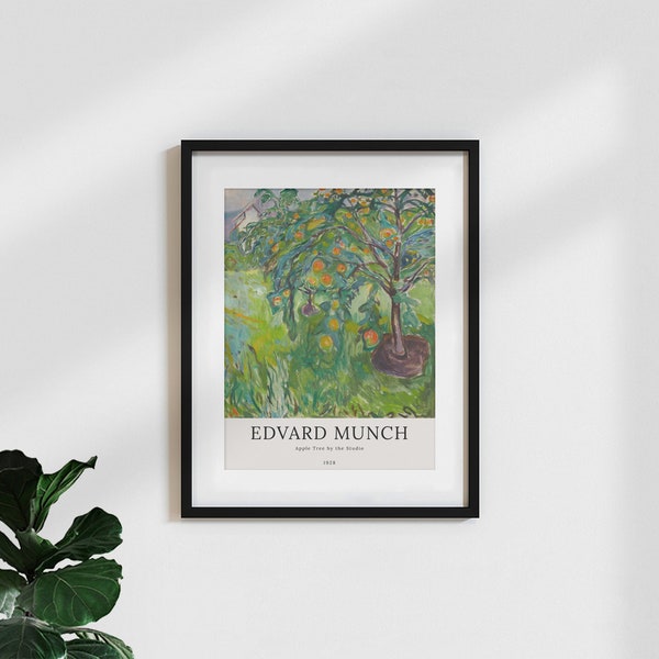 Poster klassiker / vintage kunstdruck ‘edvard munch: apfelbaum am studio’