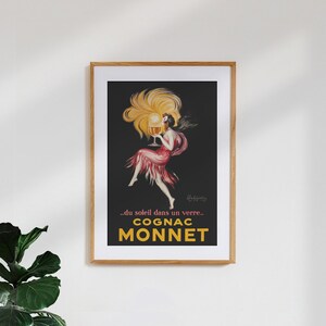 Póster 'leonetto cappiello: cognac monnet' / Impresión artística vintage de alta calidad / Antiguo cartel publicitario retro perfecto para la cocina o el bar