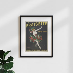 Poster 'leonetto cappiello: la fraisette' / Stampa artistica premium vintage di alta qualità / Vecchio poster pubblicitario retrò