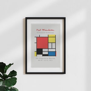 Piet Mondrian poster classic / vintage / print art print – centennial exhibition
