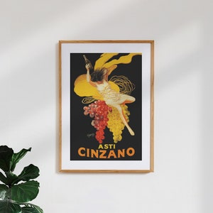 Poster 'leonetto cappiello: asti cinzano' / Stampa artistica premium vintage di alta qualità / vecchio poster pubblicitario retrò