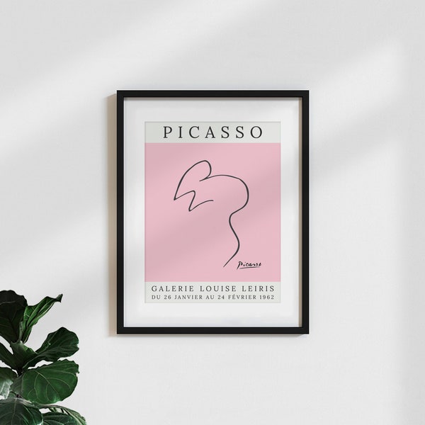 Affiche classique / impression d'art vintage « Souris Picasso – rose »