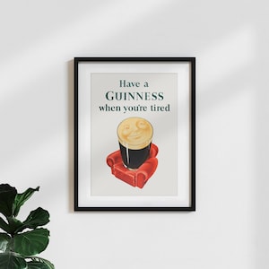 Cartel vintage 'have a guinness' / impresión de arte premium retro / cartel publicitario antiguo / anuncio de cerveza de la icónica marca de cerveza irlandesa