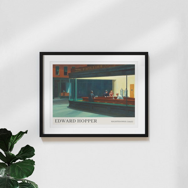 Affiche d'art vintage 'Edward Hopper : Nighthawks'