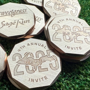 1.25&quot; Copper Ball Marker - Laser engraved! **CUSTOM ORDER** CNC milled faceted edge -- Coin