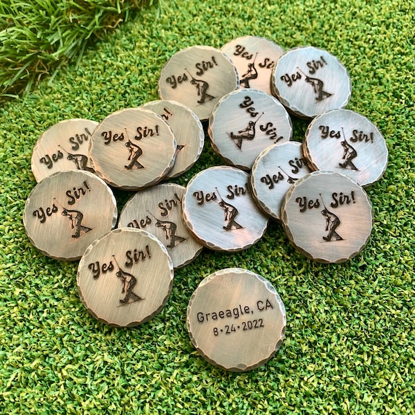 Copper/Brass 1.25” Hammered Edge **Custom Request** -  Hand forged, Hand Finished - Golf - Hand-Stamped or Laser Engraved!