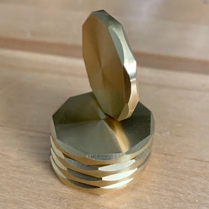 1&quot; Brass CNC Milled Round Faceted/Beveled Edge Blank - Ball Markers / Challenge Coins . Great for stamping and Laser engraving!
