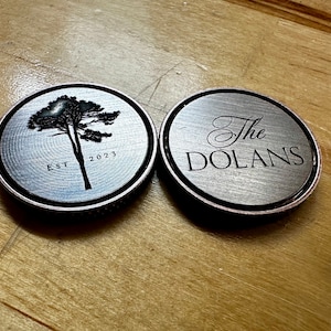 1&quot; Solid copper CNC milled Ball Marker - Laser engraved! **CUSTOM ORDER** -- Coin
