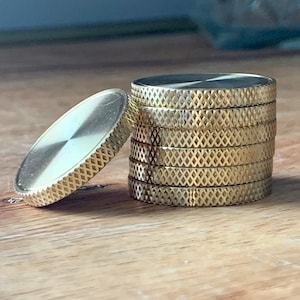 1&quot; Brass CNC Milled Round Knurled Edge Blank - Ball Markers / Challenge Coins . Great for stamping and Laser engraving!