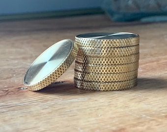 1&quot; Brass CNC Milled Round Knurled Edge Blank - Ball Markers / Challenge Coins . Great for stamping and Laser engraving!